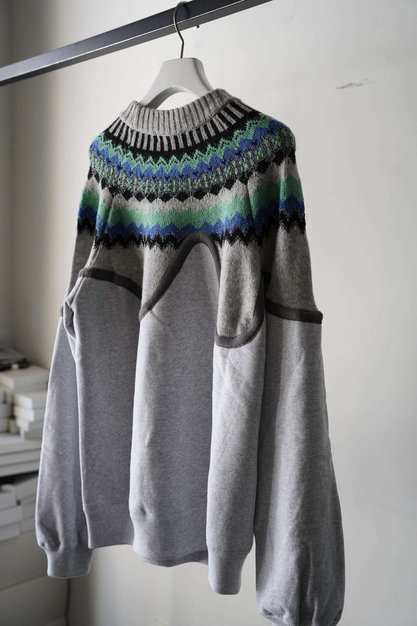 MEN/WOMEN　VIOLETTE ROOM　EX.REMAKE SWEAT  GRAY ⓽