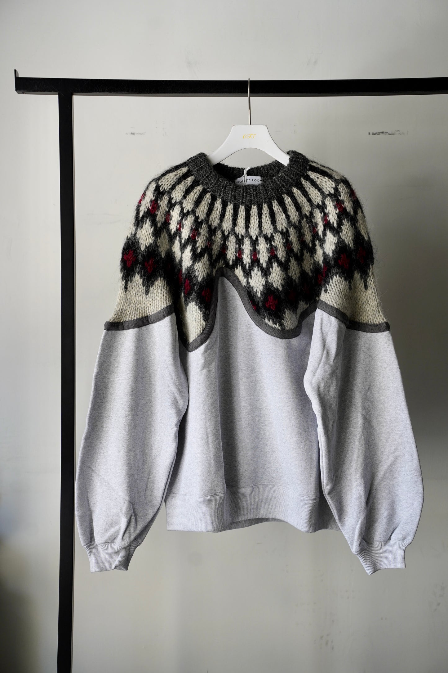 MEN/WOMEN　VIOLETTE ROOM　EX.REMAKE SWEAT  GRAY ⓾