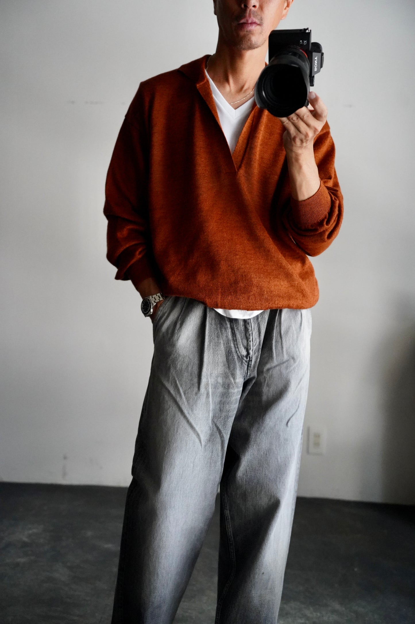 MEN　BATONER / バトナー　RAMIE WOOL SKIPPER