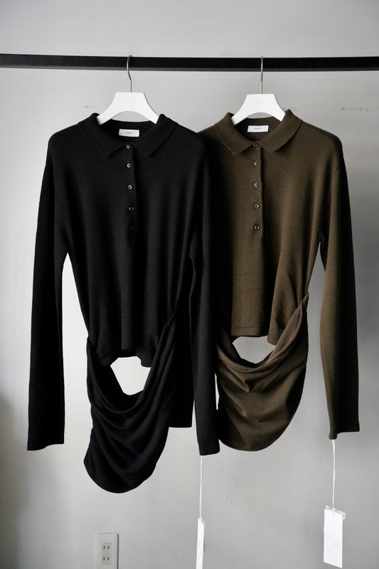 WOMEN　IIROT/イロット　Cashmere Polo Knit
