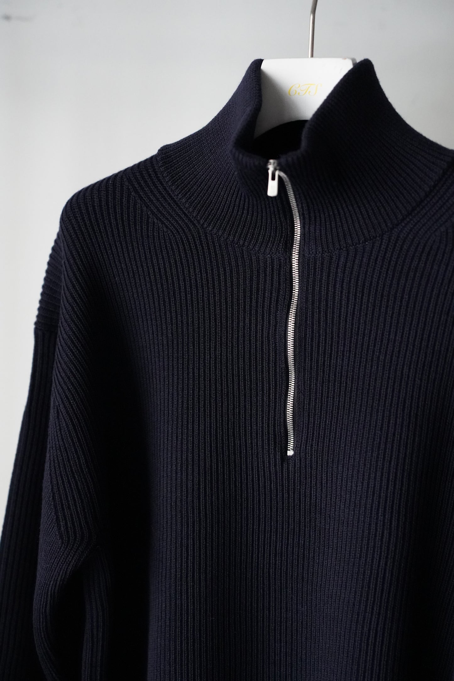 WOMEN　BATONER / バトナー　SOLID WOOL RIB HALF ZIP　