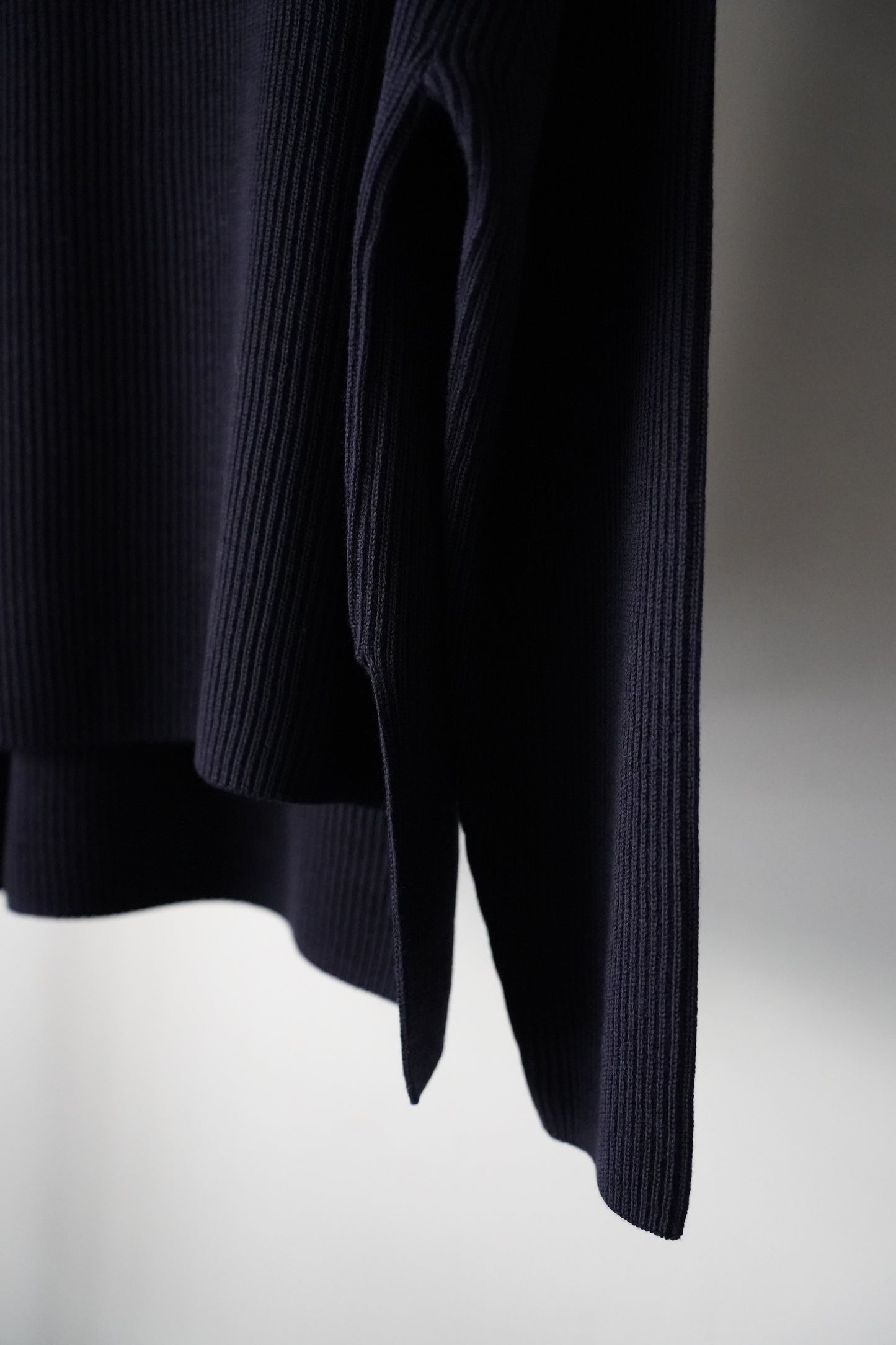 WOMEN　BATONER / バトナー　SOLID WOOL RIB HALF ZIP　