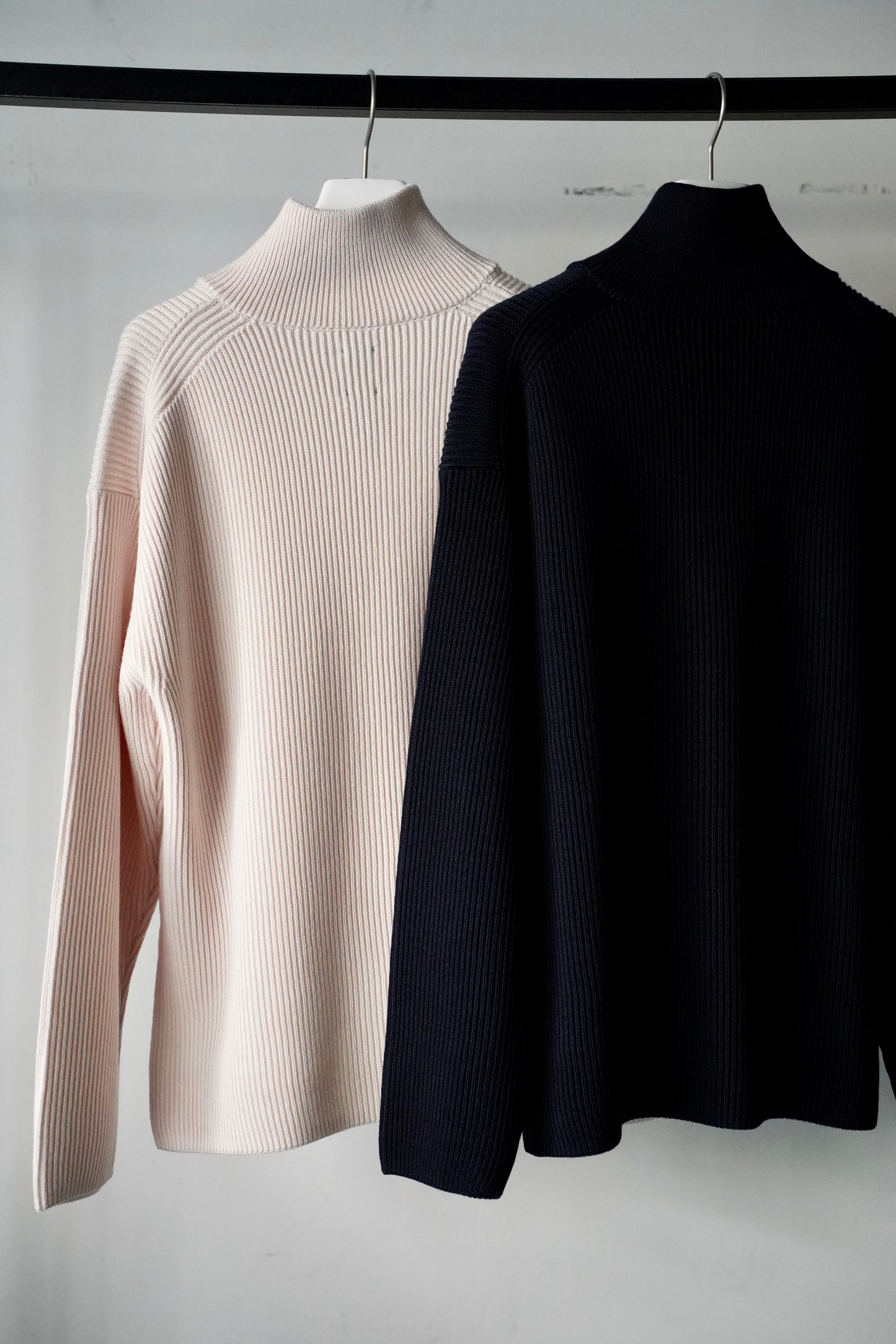 WOMEN　BATONER / バトナー　SOLID WOOL RIB HALF ZIP　