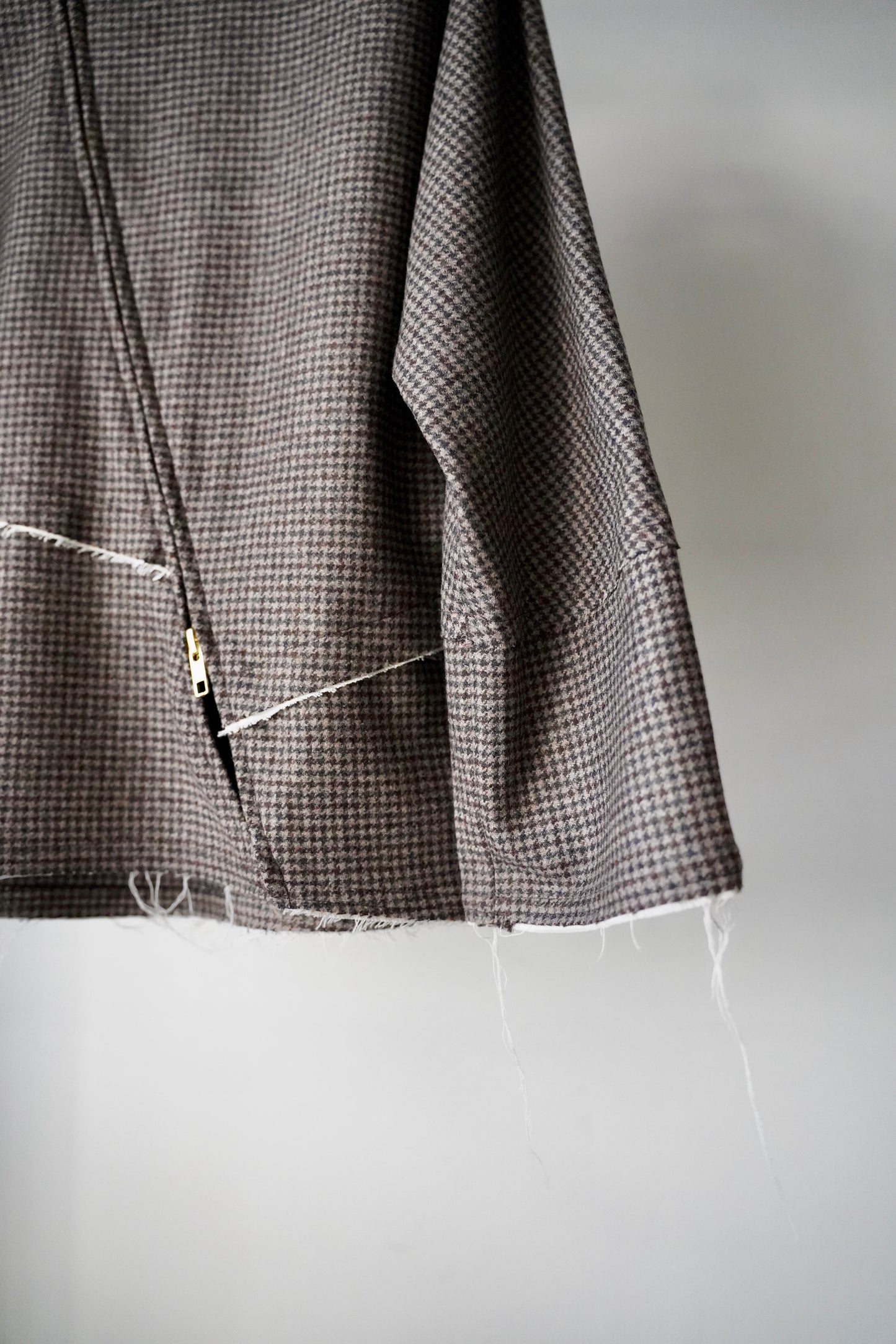 WOMEN　pelleq / ペレック　houndstooth diagonal shirts