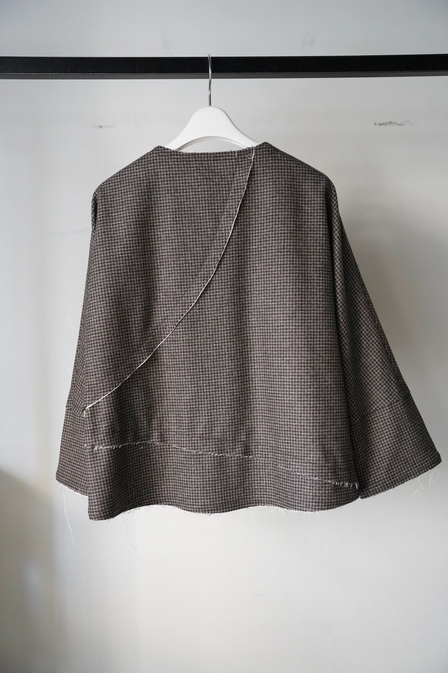 WOMEN　pelleq / ペレック　houndstooth diagonal shirts