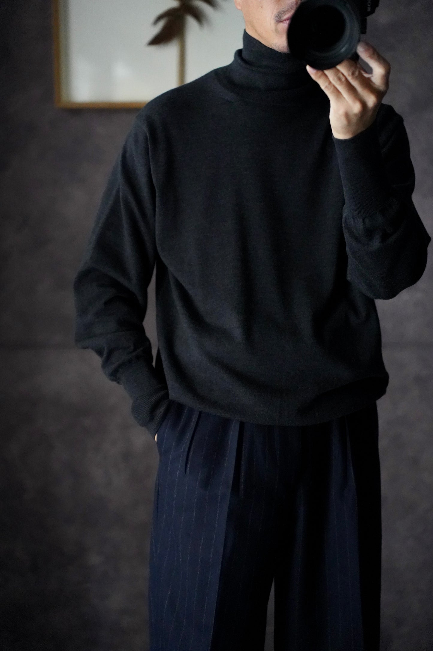 MEN　BATONER / バトナー　BABY WOOL TURTLE NECK　