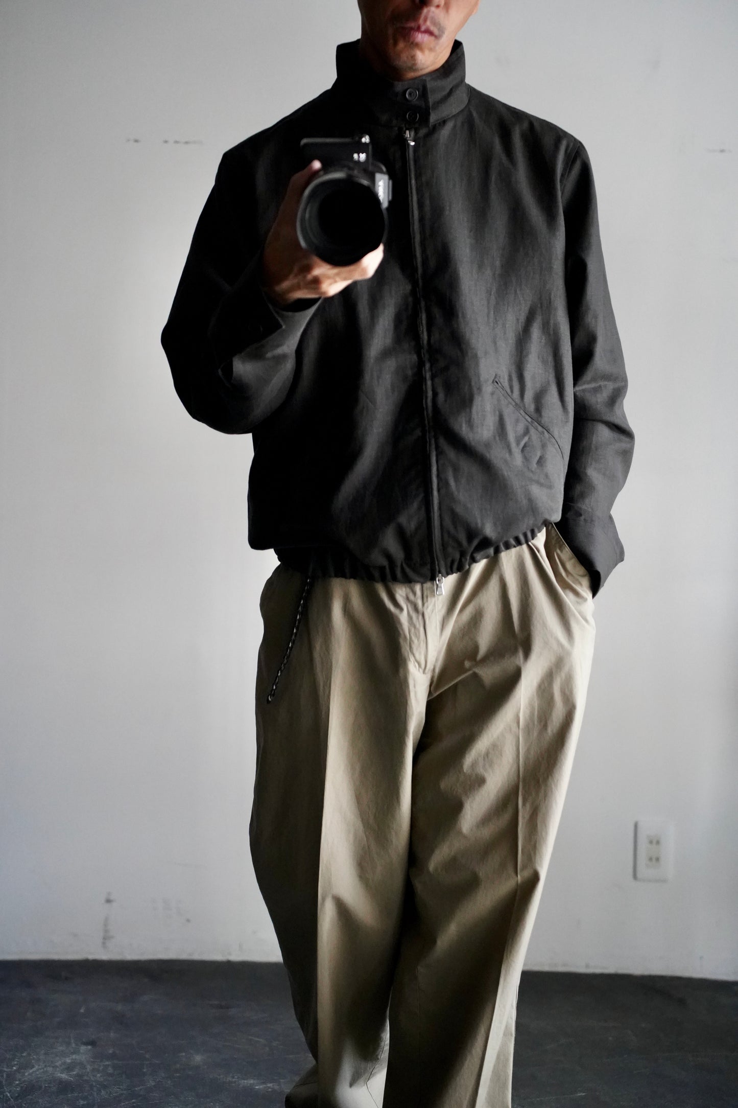 MEN　Kiivu / キフ　HARRINGTON JACKET- Cotton Linen + Sumi Coating -