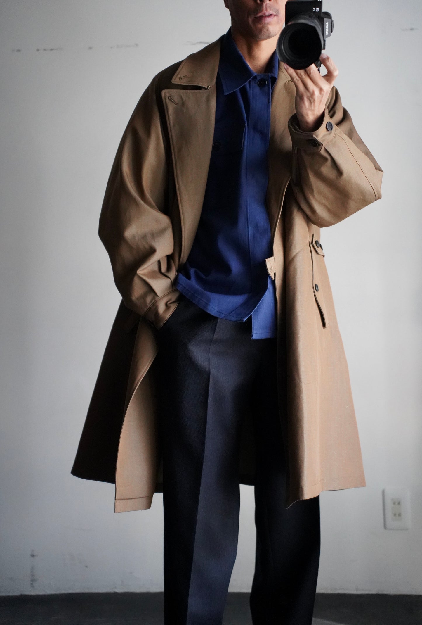 MEN　MAATEE & SONS　OVERCOAT 2:1GABA  KHAKIBEIGE
