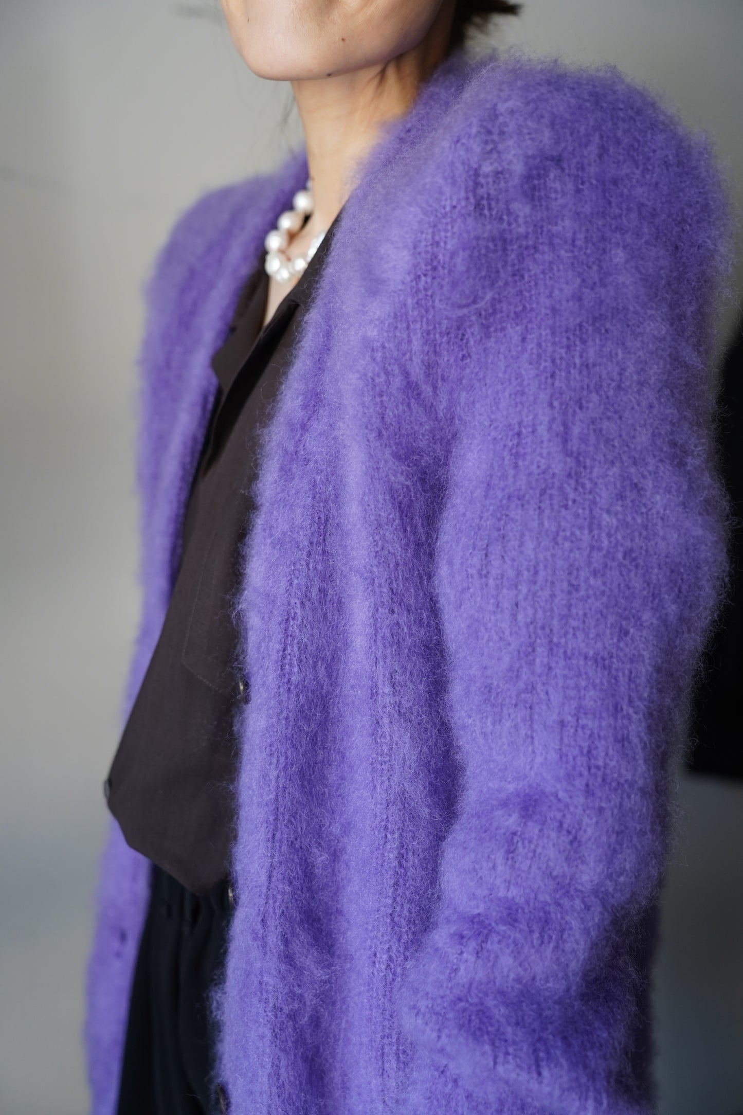 WOMEN　MOON TREE PLANET　Mohair Cardigan purple