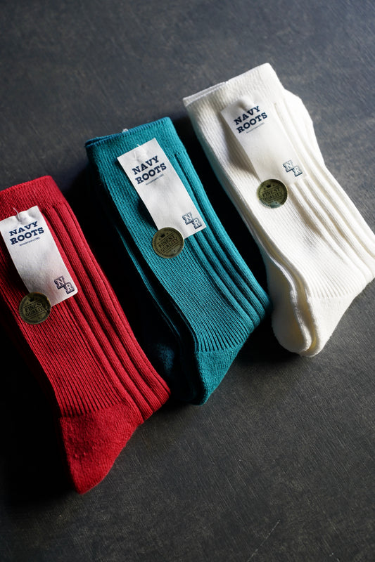 MEN　NAVY ROOTS  ネイビールーツ　パイルカラーリブソックス