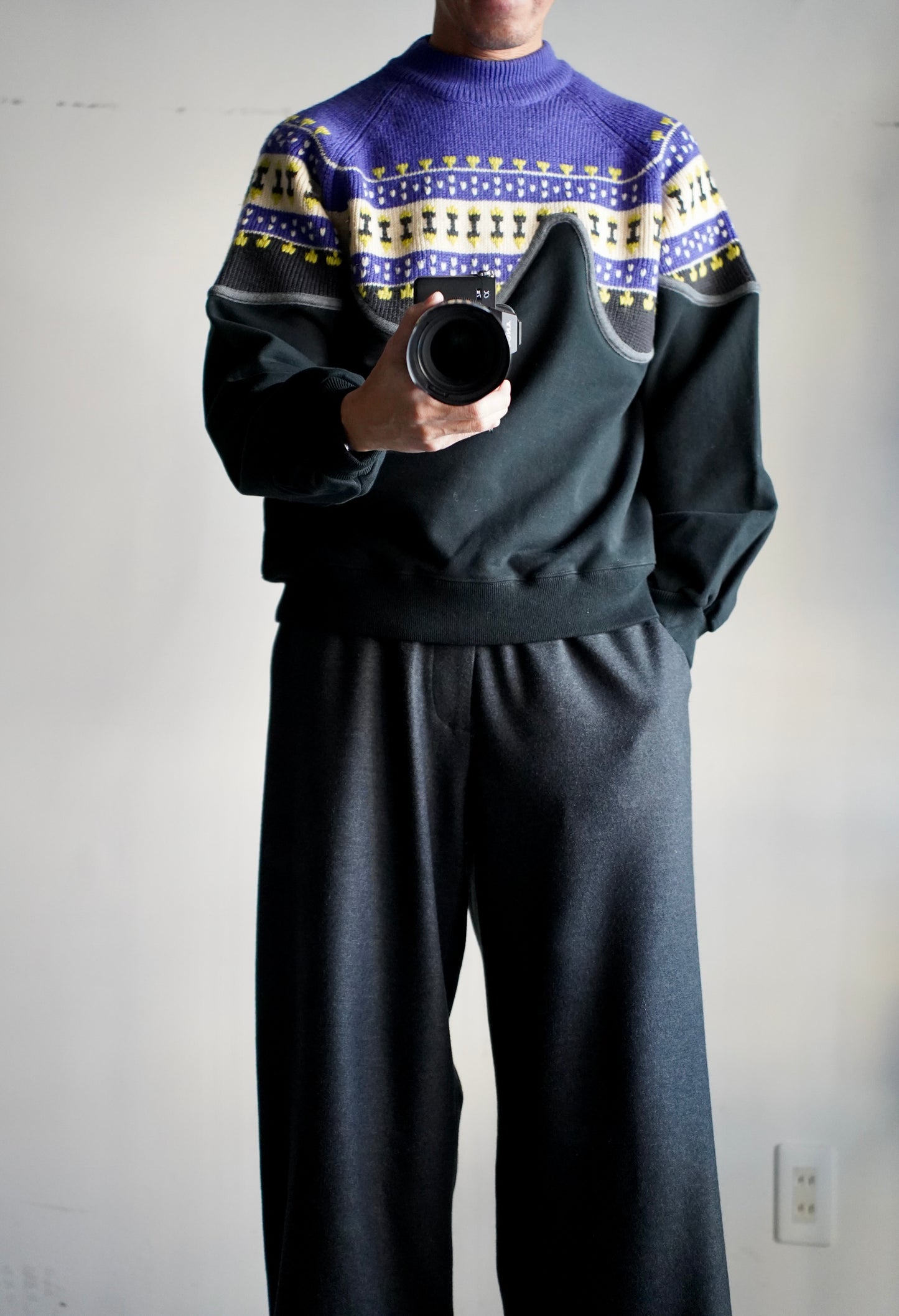 MEN/WOMEN　VIOLETTE ROOM　Ex. REMAKE SWEAT  black