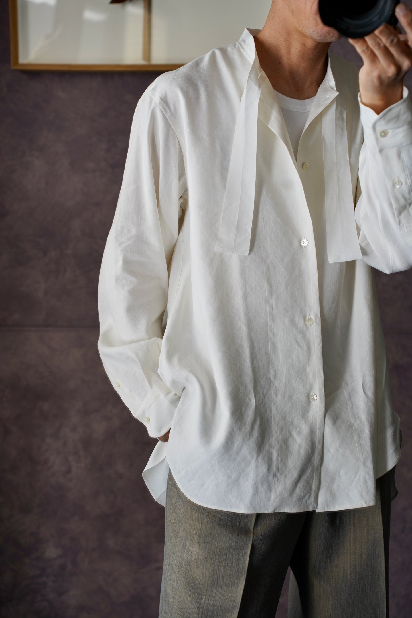 MEN　MAATEE & SONS　紐 SHIRTS 極HEMPSILK