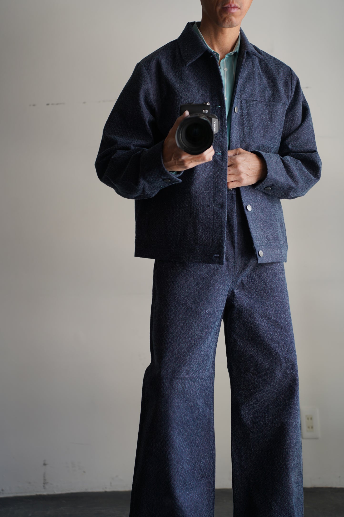 MEN　Kiivu / キフ　DENIM TRUCKER JACKET - 12.5oz Rainbow Denim + Needle -