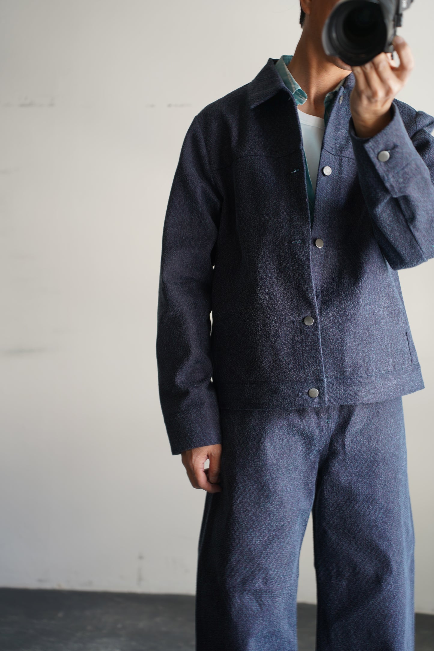 MEN　Kiivu / キフ　DENIM TRUCKER JACKET - 12.5oz Rainbow Denim + Needle -