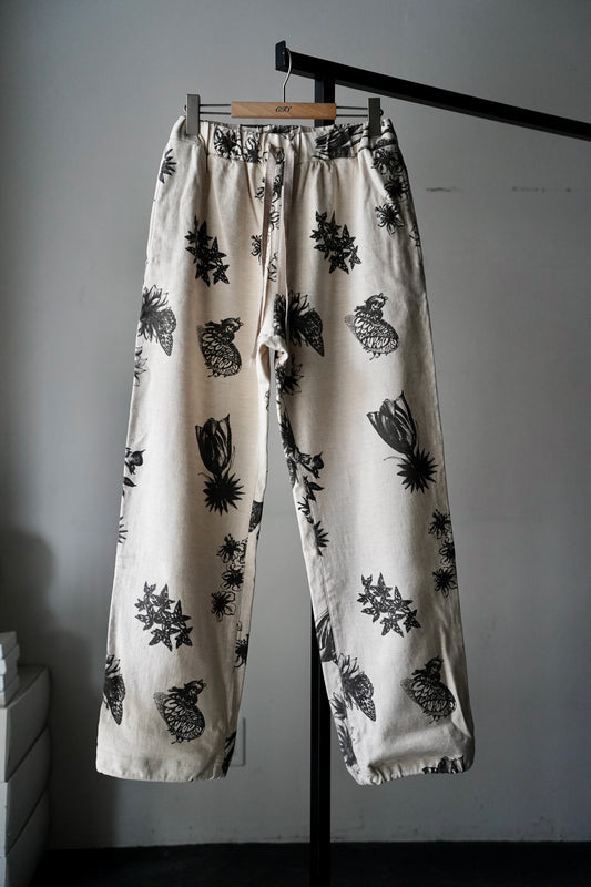 MEN　Kiivu / キフ　EASY PANTS- Drawing Sumi Print Doble -