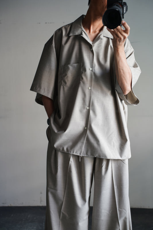 MEN　sillage/シアージ　re-engineered overshirt short sleeve gray