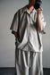 MEN　sillage/シアージ　re-engineered overshirt short sleeve gray