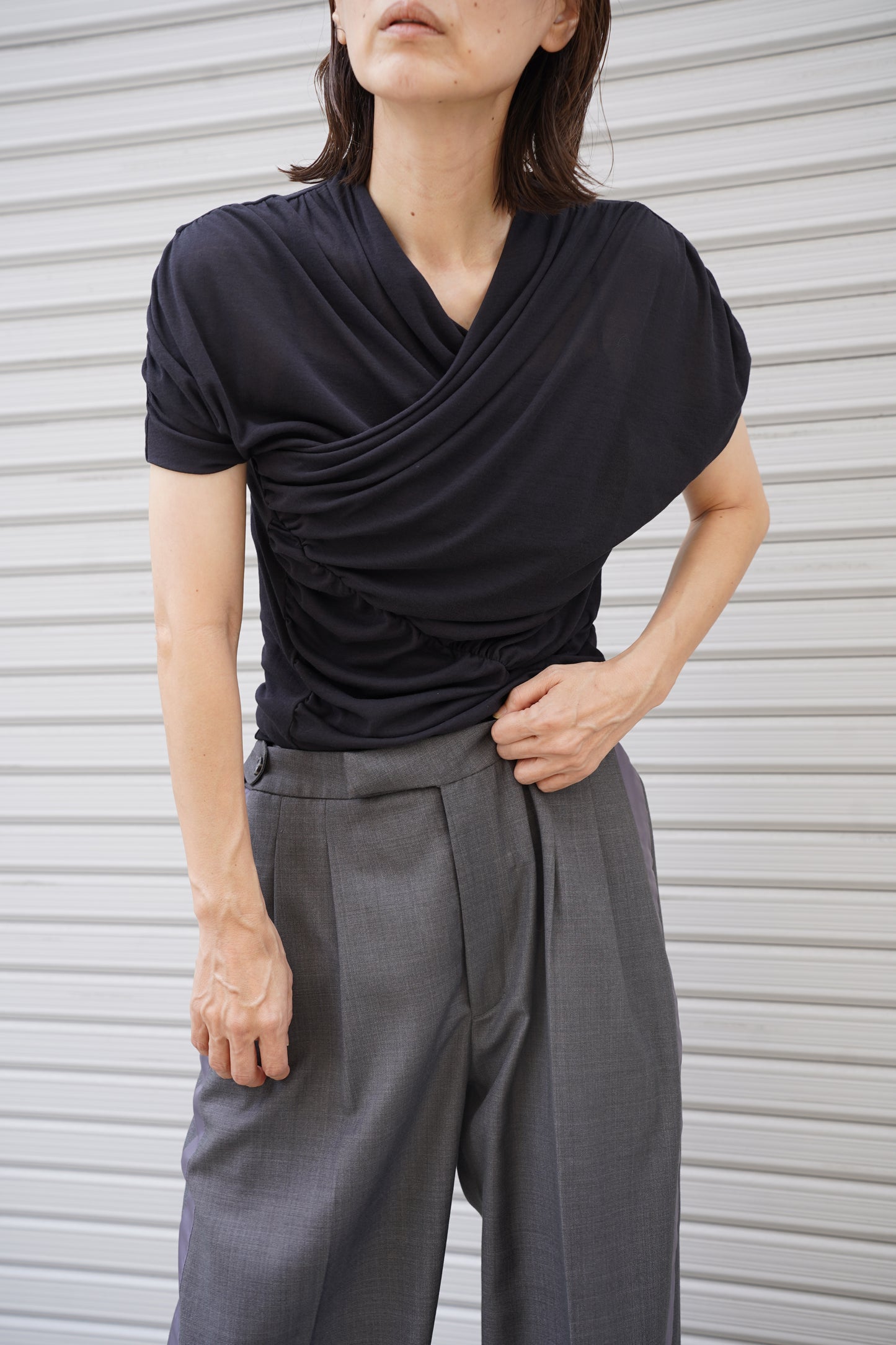 WOMEN　IIROT/イロット　Skin Touch Shirring Tops
