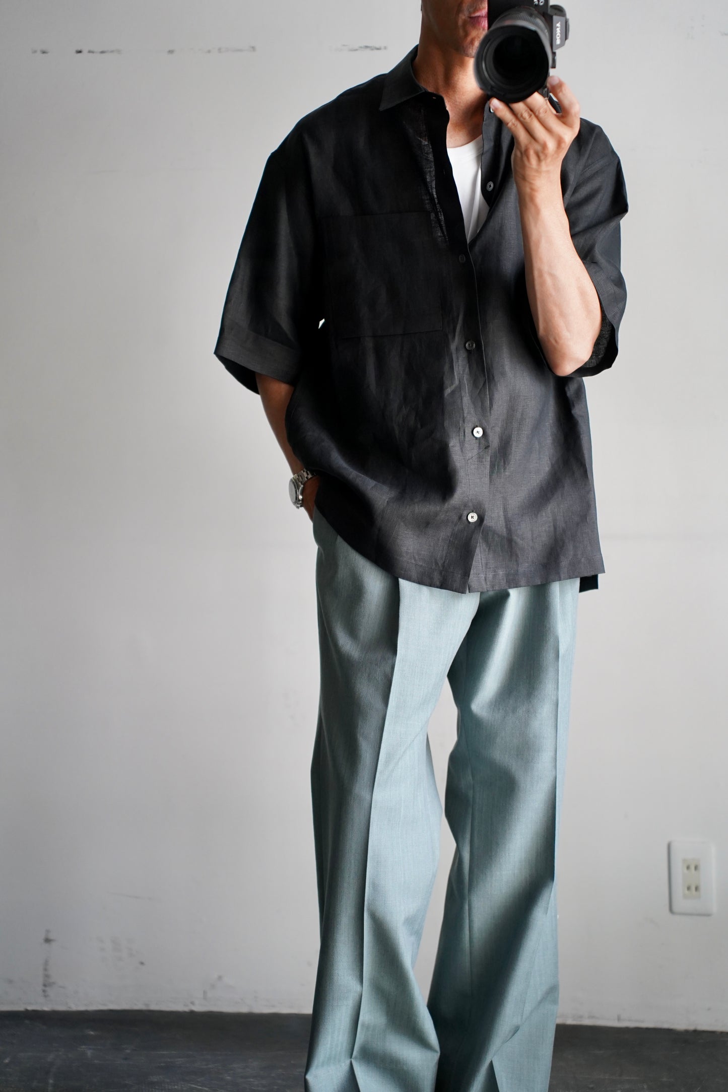MEN　HEUGN / ユーゲン　Sam Linen SSL Black
