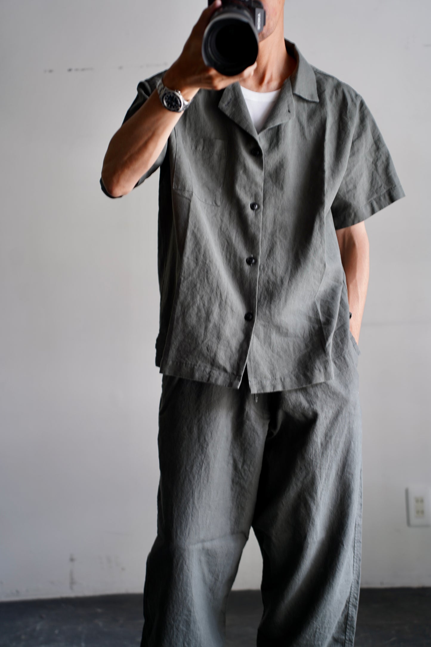 MEN　alvana / アルヴァナ 　LINEN OPEN COLLAR SHIRT