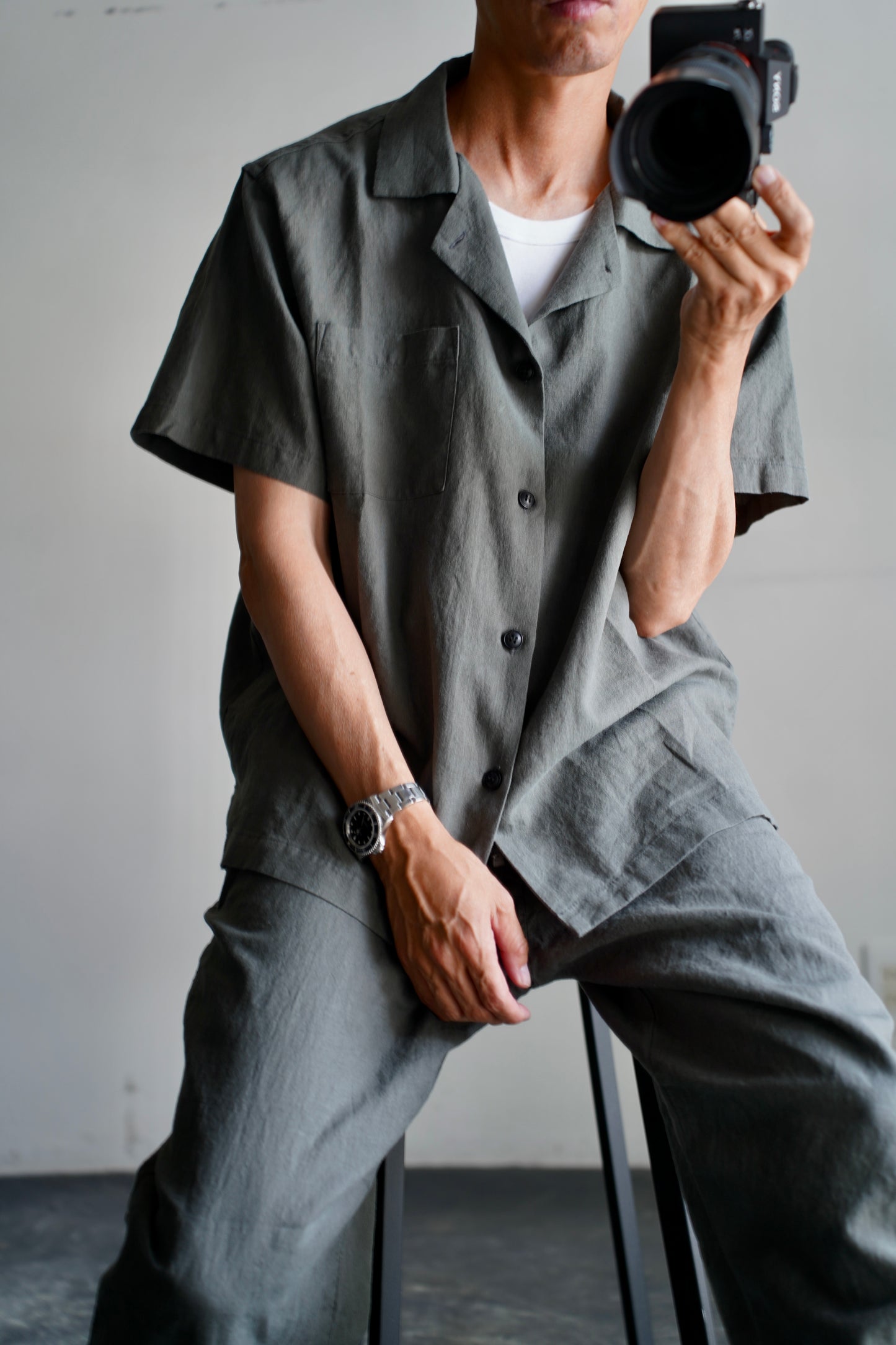 MEN　alvana / アルヴァナ 　LINEN OPEN COLLAR SHIRT
