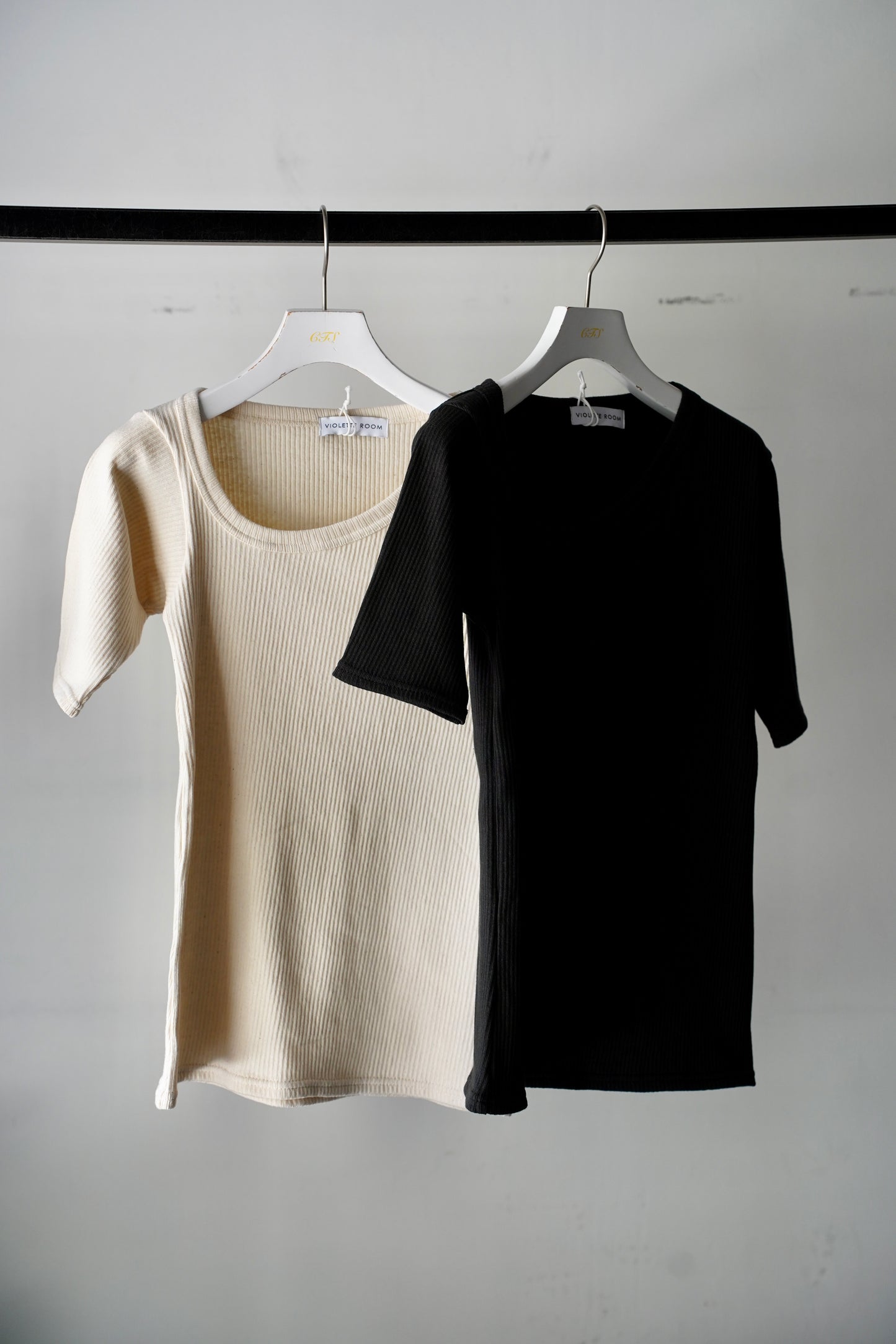 WOMEN　VIOLETTE ROOM　H/S RIBB TEE