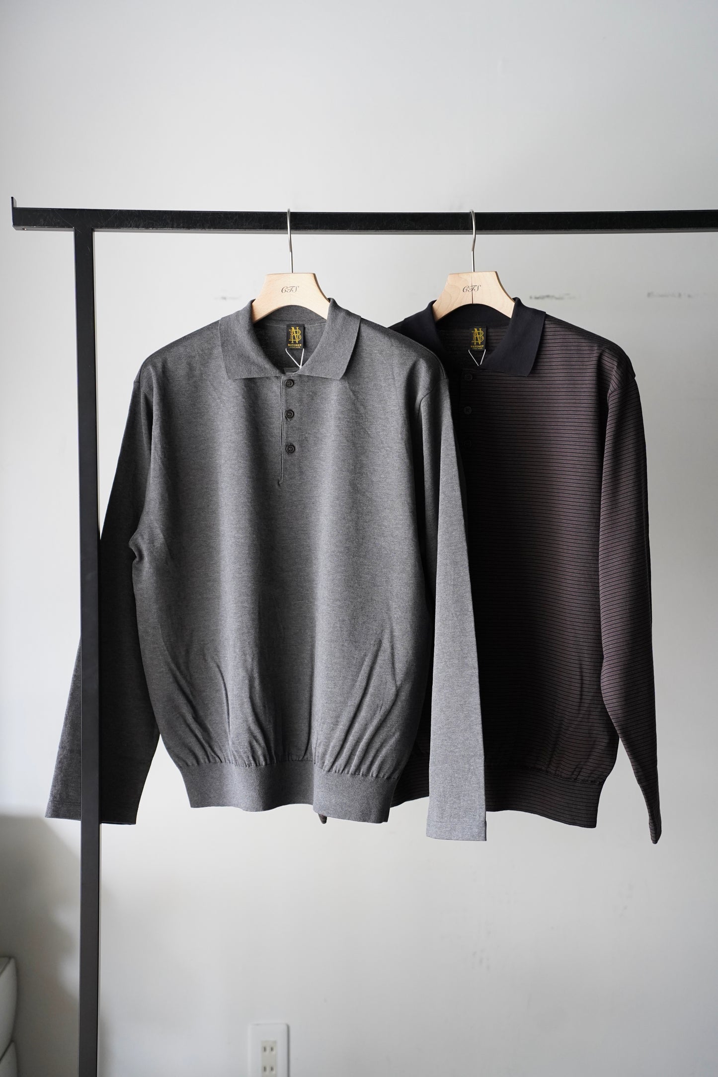 MEN　BATONER / バトナー　BLOWSING POLO LONG SLEEVE T-SHIRT