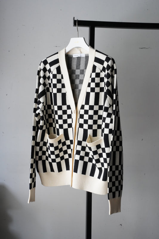 WOMEN　VIOLETTE ROOM　BLOCK CHECK KNIT C/GN