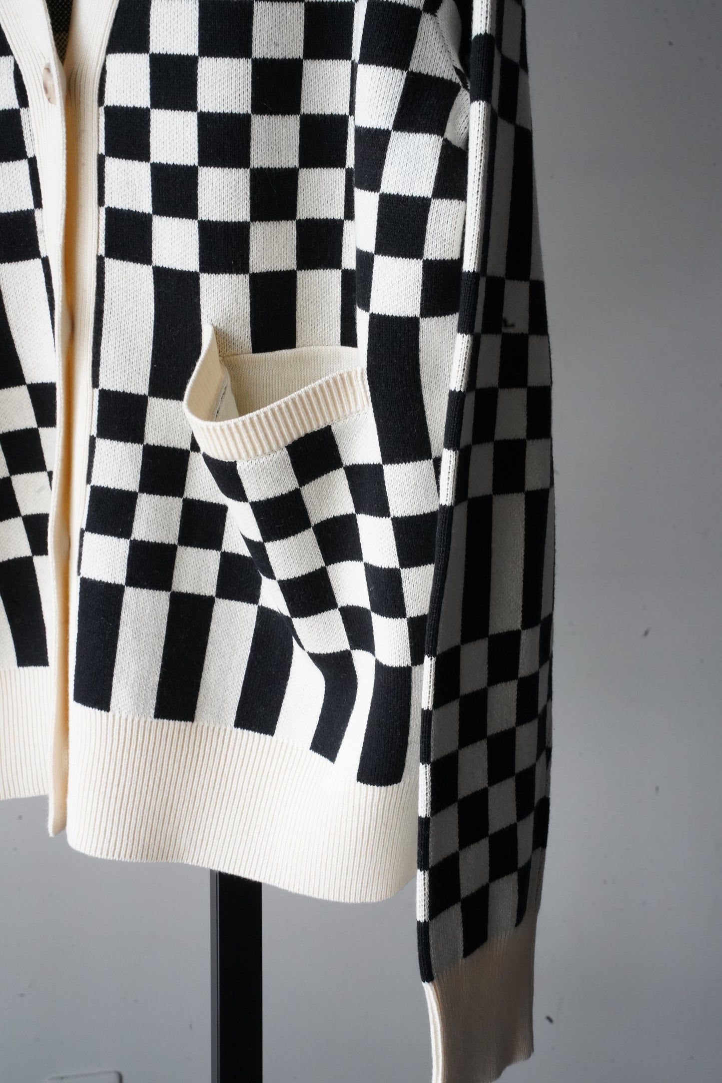 WOMEN　VIOLETTE ROOM　BLOCK CHECK KNIT C/GN