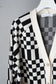 WOMEN　VIOLETTE ROOM　BLOCK CHECK KNIT C/GN