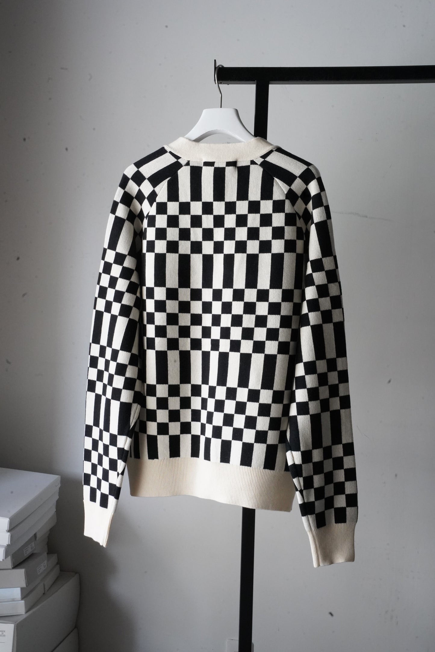 WOMEN　VIOLETTE ROOM　BLOCK CHECK KNIT C/GN