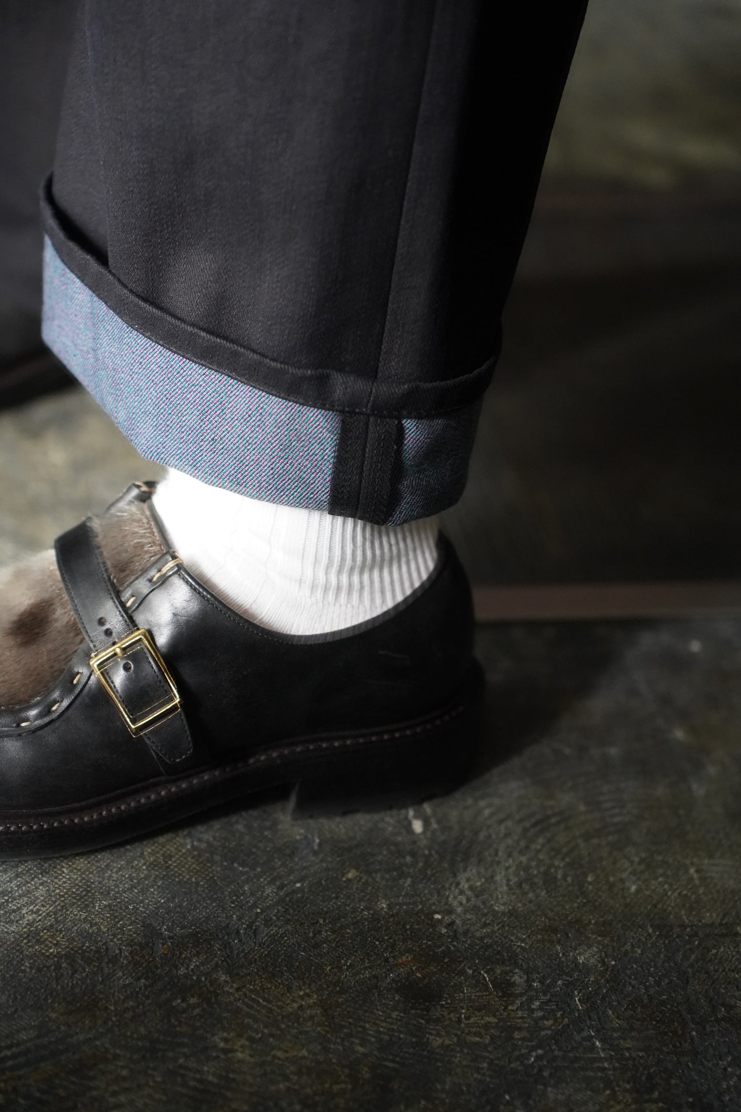 MEN　Kiivu / キフ　CURVY LEG TROUSER - 12.5oz Rainbow Denim + Sumi
