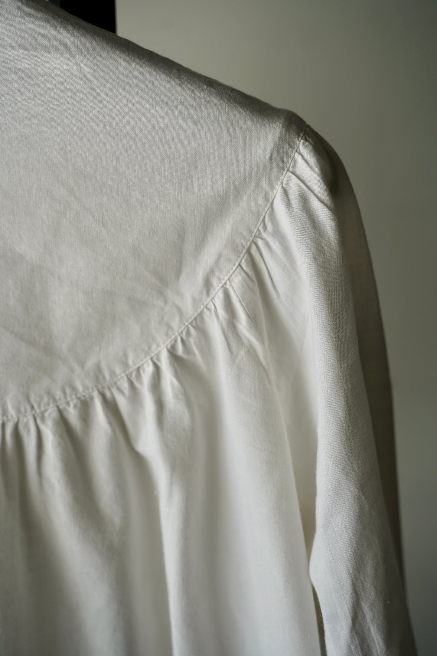 WOMEN　VINTAGE　1900-1920's Antique French Cotton Blouse white #2