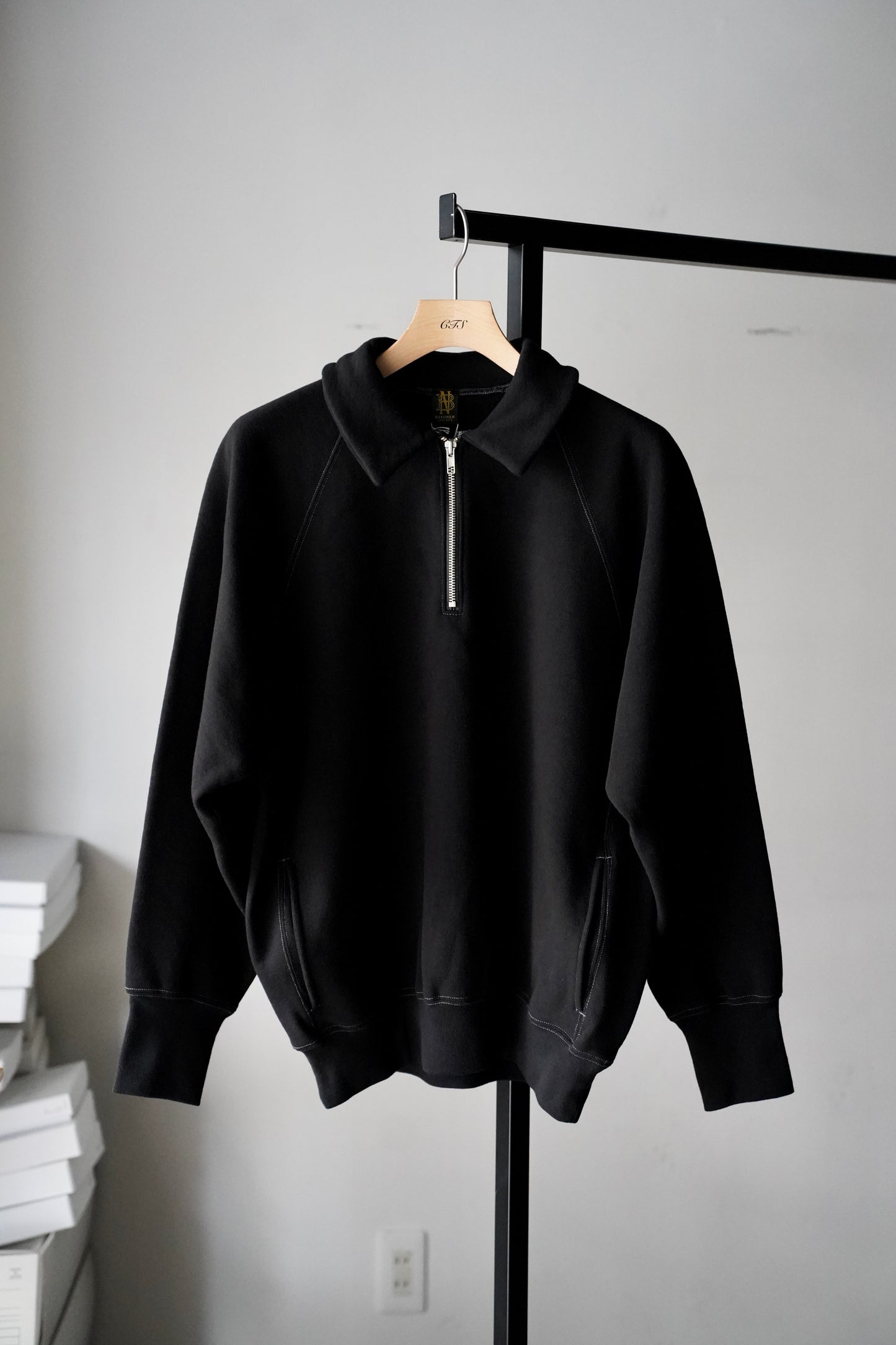 MEN　BATONER / バトナー　HIGH BULKY JUMBERCA URAKE HALF ZIP POLO