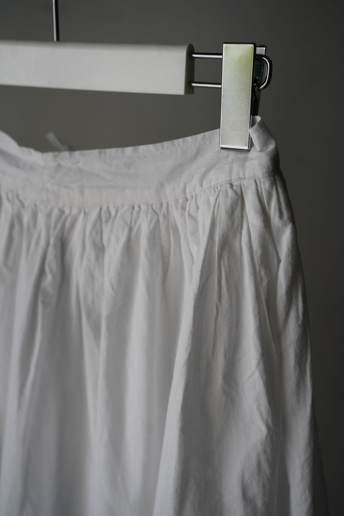 WOMEN　VINTAGE　1920's Antique French Cotton Skirt white #1