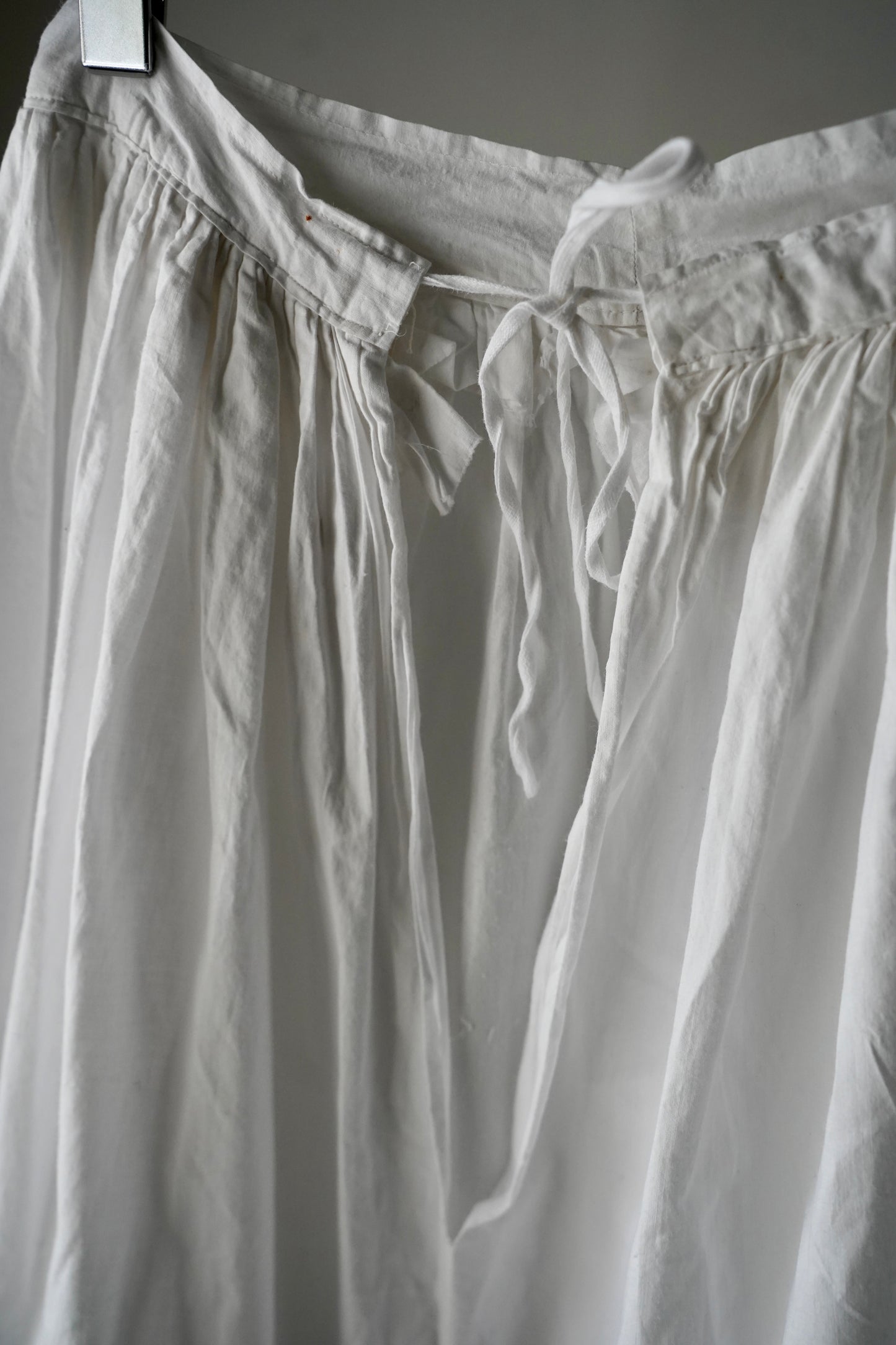 WOMEN　VINTAGE　1920's Antique French Cotton Skirt white #1