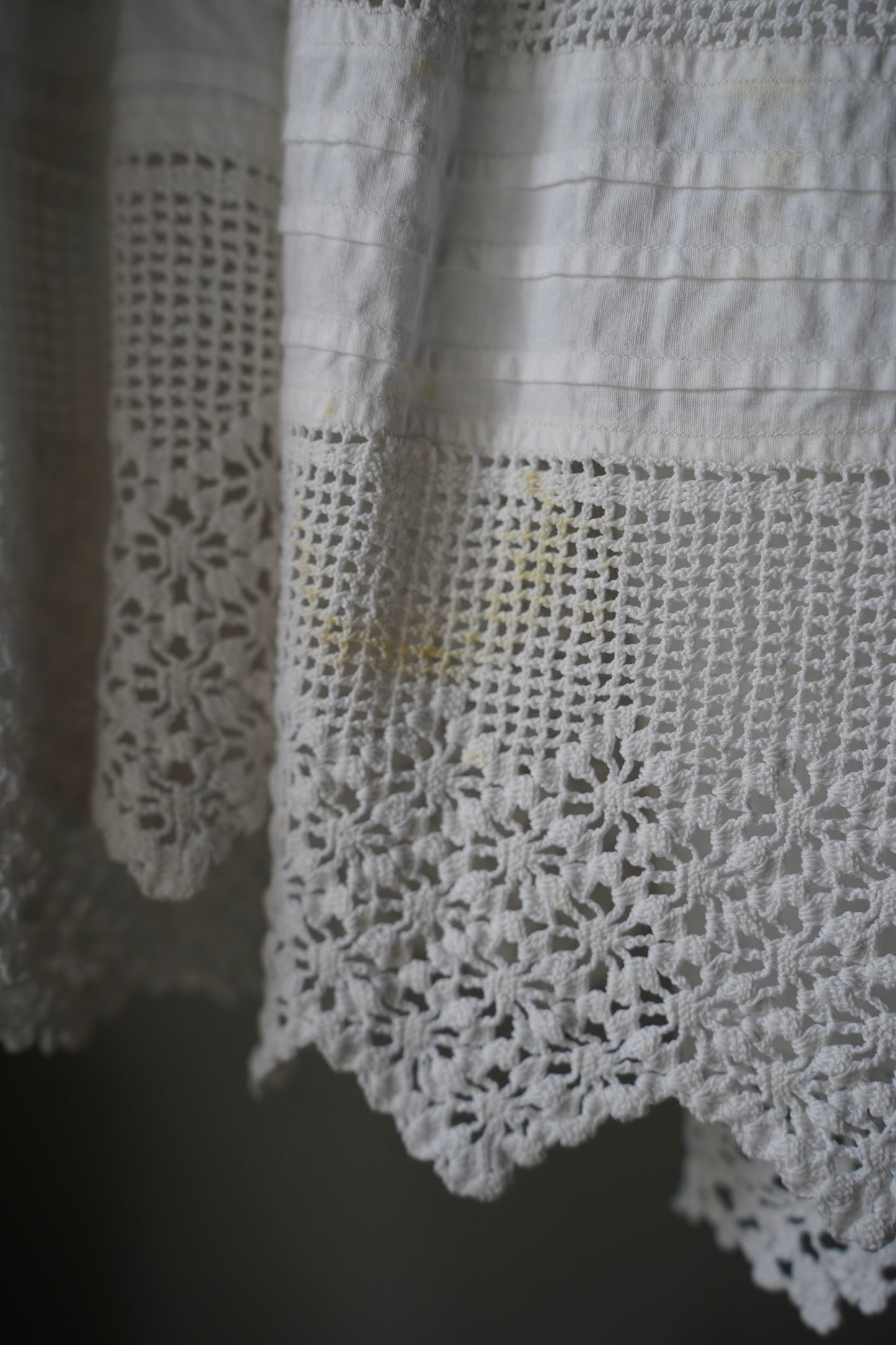 WOMEN　VINTAGE　1920's Antique French Cotton Skirt white #1