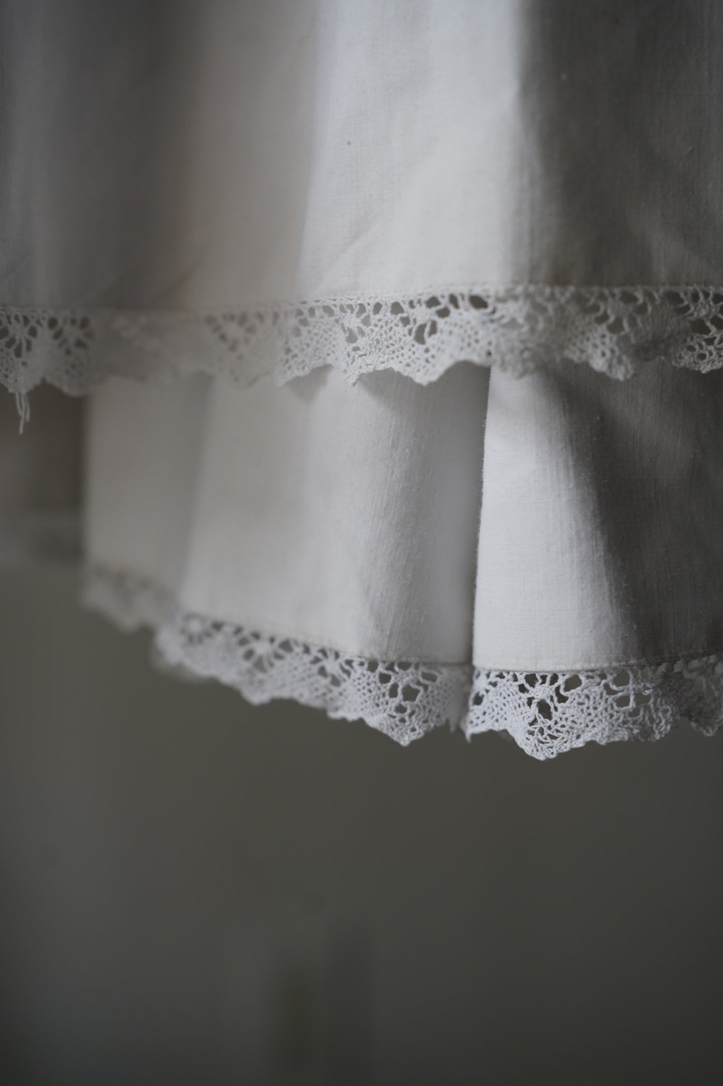 WOMEN　VINTAGE　1920's Antique French Cotton Skirt white #2
