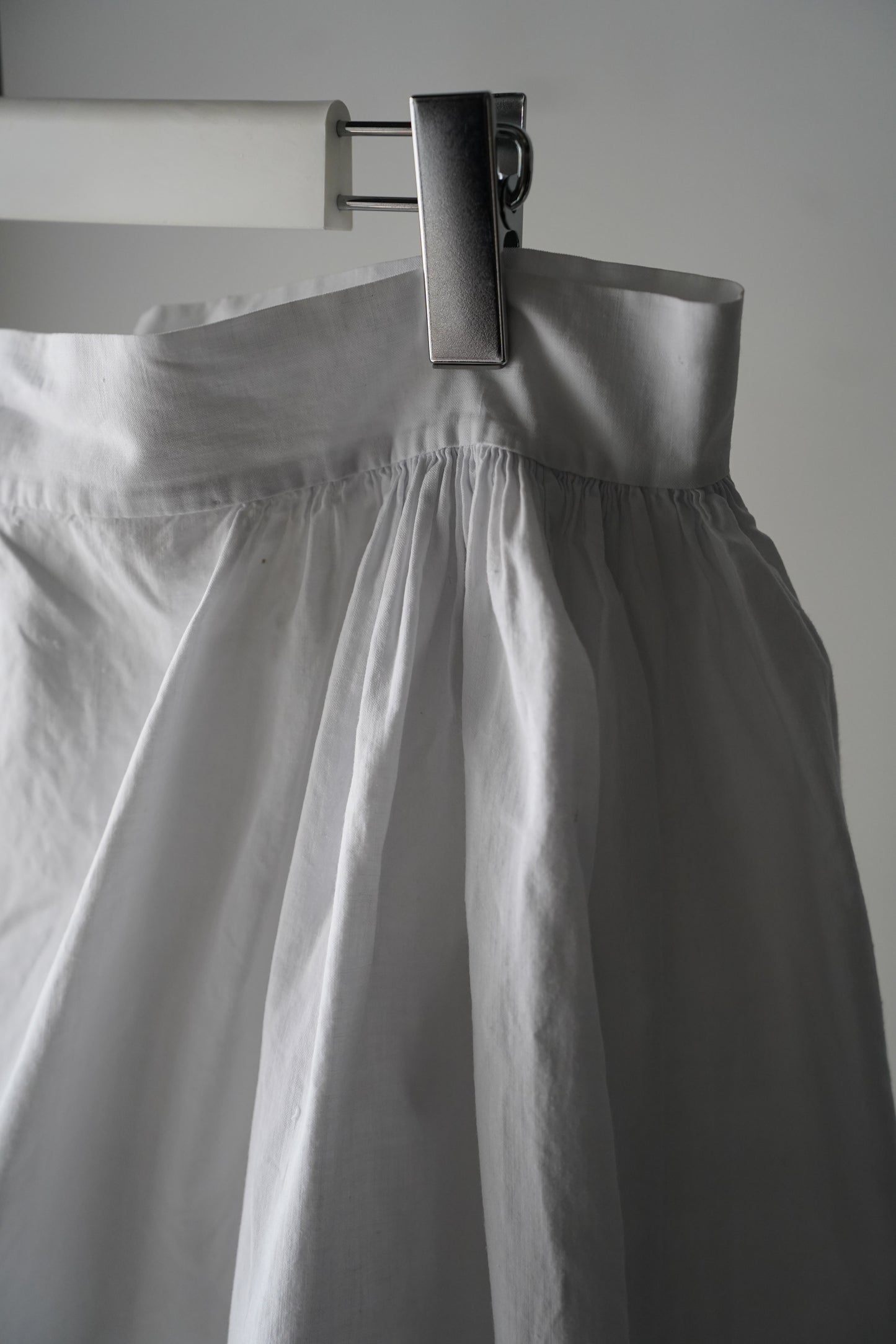 WOMEN　VINTAGE　1920's Antique French Cotton Skirt white #3