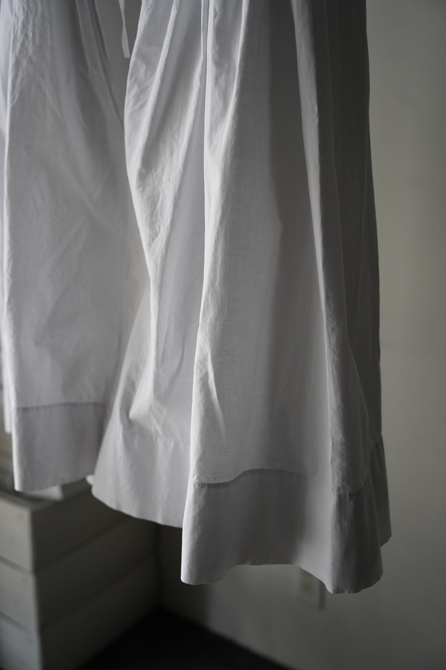 WOMEN　VINTAGE　1920's Antique French Cotton Skirt white #3
