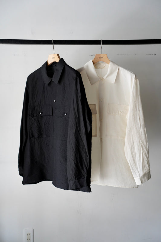 MEN　blurhms/ブラーム　Washed Wool Silk Military Shirt