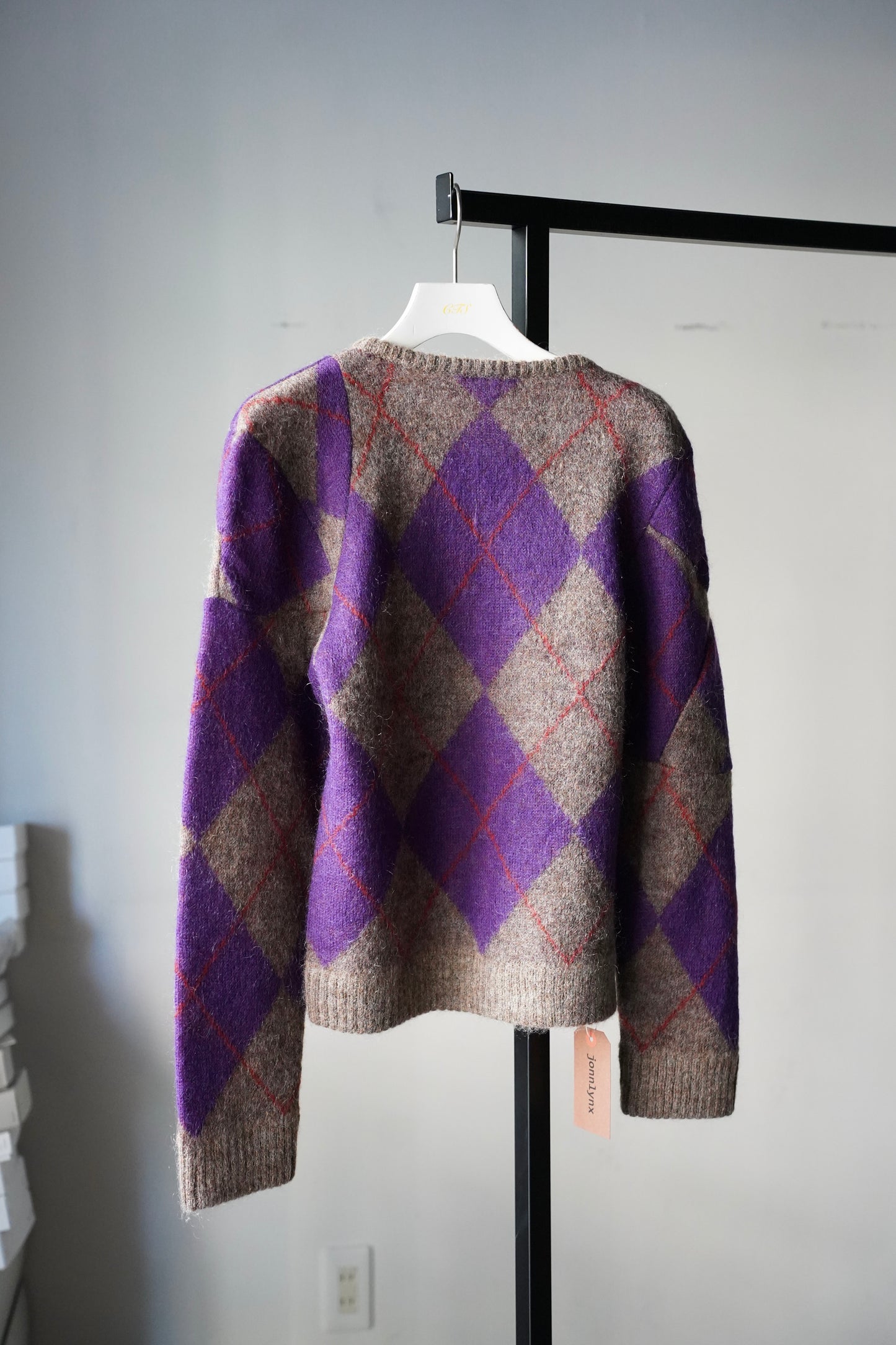WOMEN　jonnlynx/ジョンリンクス　lumpy argyle pullover