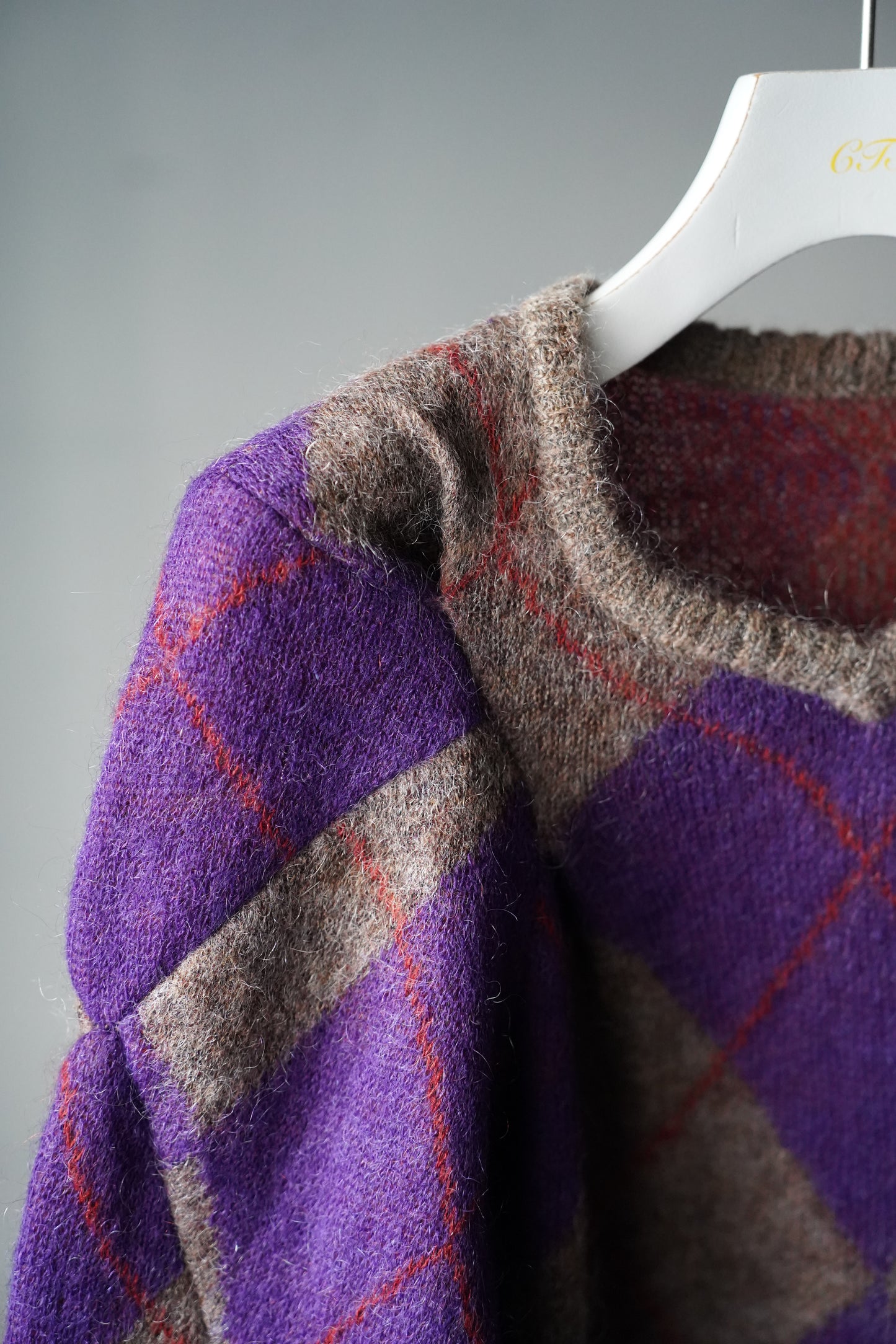 WOMEN　jonnlynx/ジョンリンクス　lumpy argyle pullover