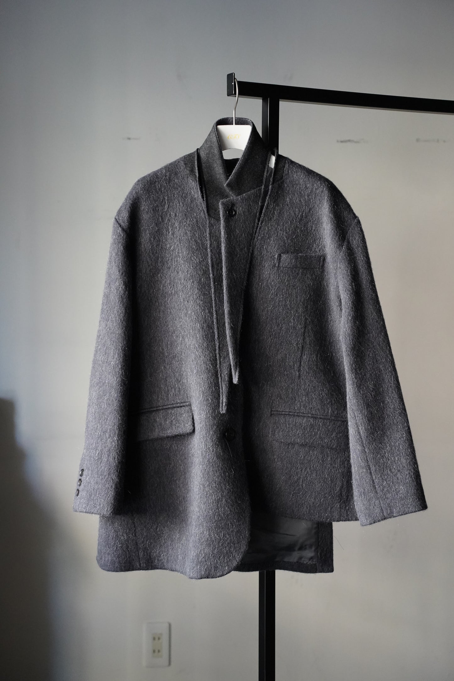 WOMEN　RYU KAGA　Mohair Shaggy Lapel Collar Jacket