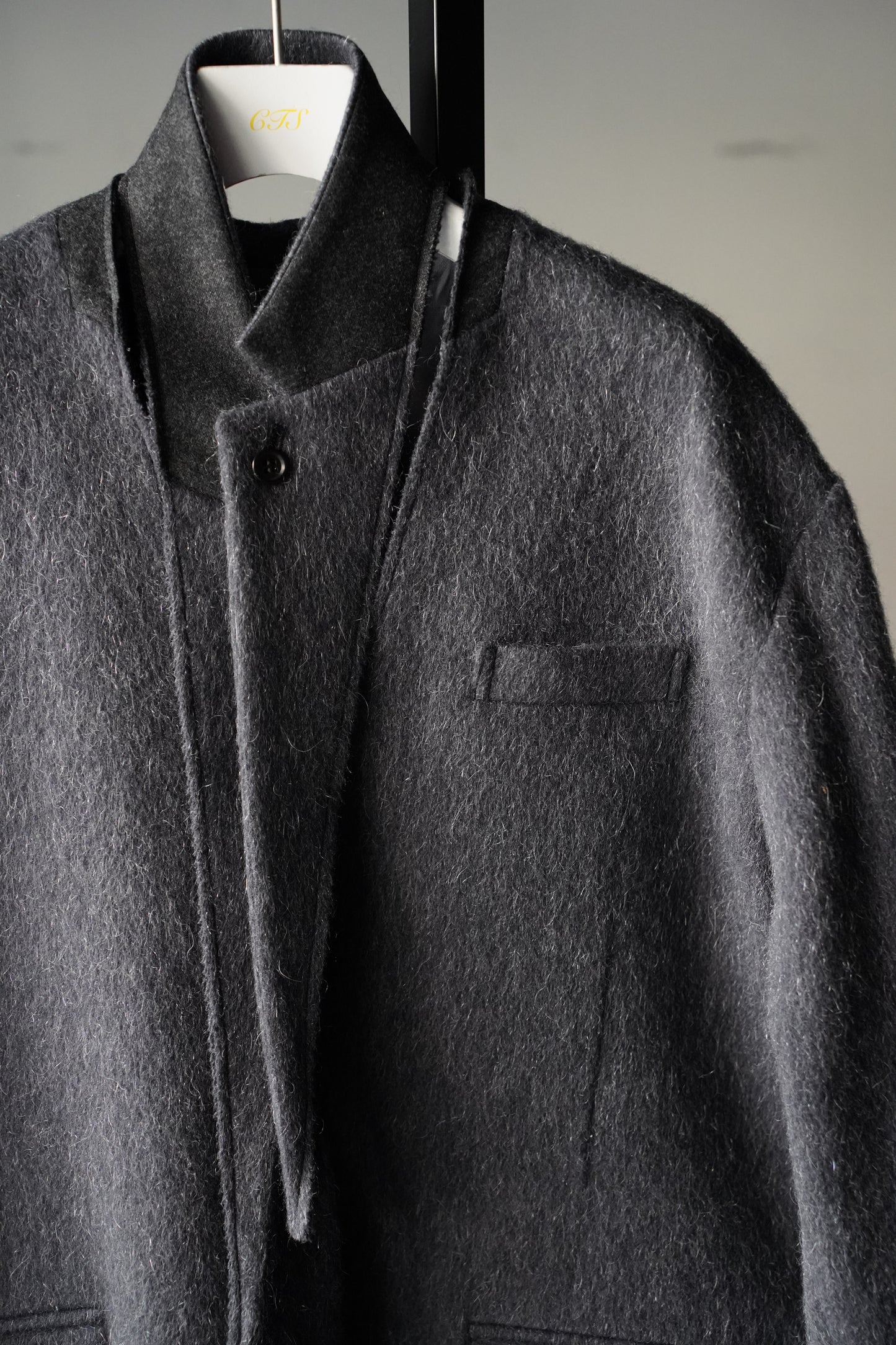 WOMEN　RYU KAGA　Mohair Shaggy Lapel Collar Jacket