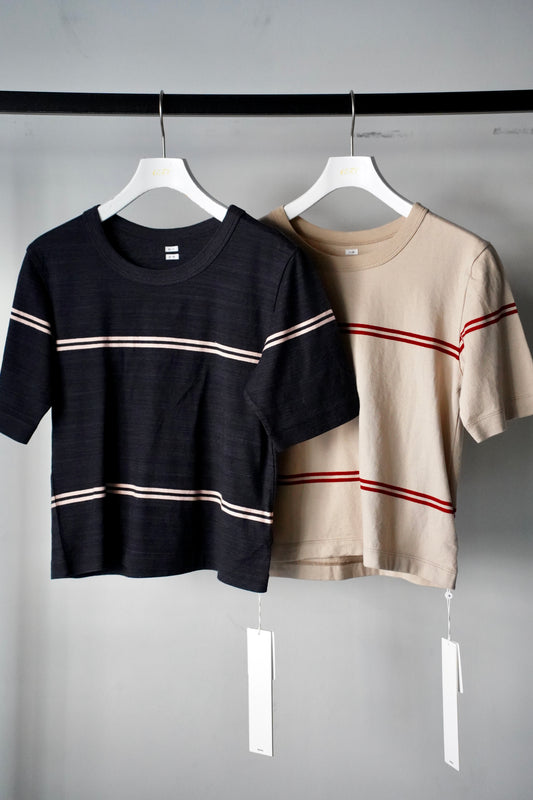 WOMEN　blurhms/ブラーム　C/NAPP BORDER COMPACT TEE