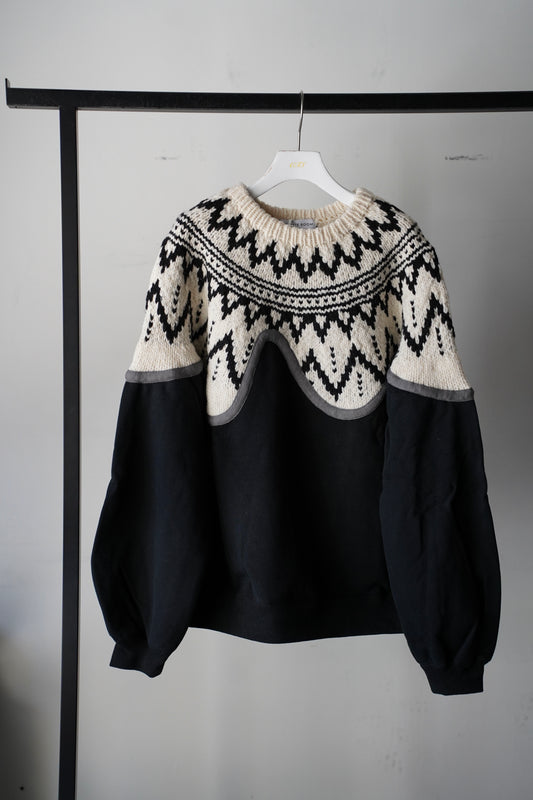 MEN/WOMEN　VIOLETTE ROOM　EX.REMAKE SWEAT  BLACK　⓺