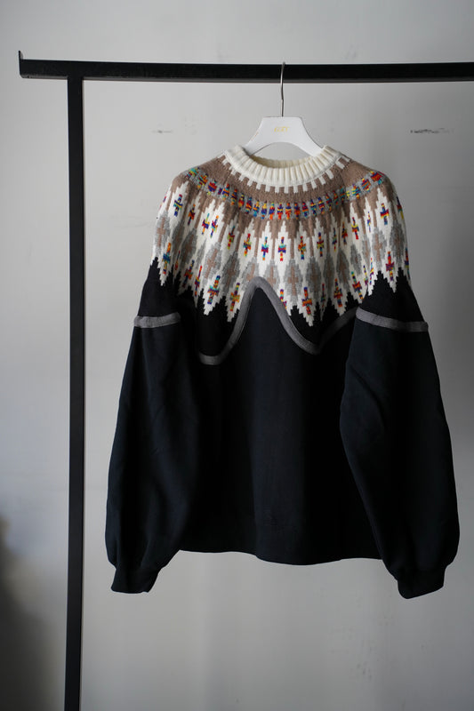 MEN/WOMEN　VIOLETTE ROOM　EX.REMAKE SWEAT  BLACK　⓻