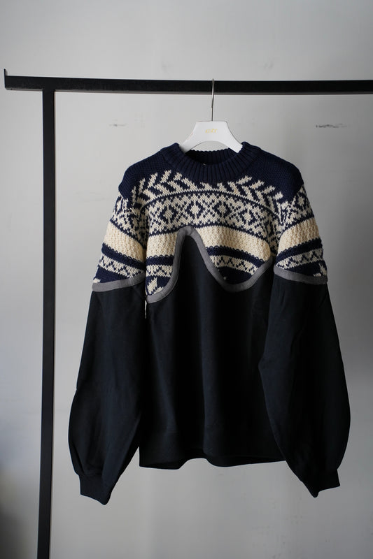 MEN/WOMEN　VIOLETTE ROOM　EX.REMAKE SWEAT  BLACK　⓼