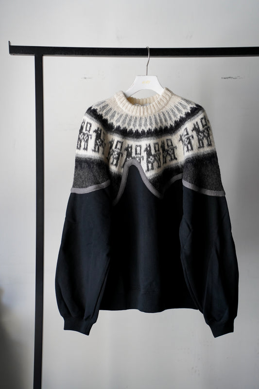 MEN/WOMEN　VIOLETTE ROOM　EX.REMAKE SWEAT  BLACK　⓽